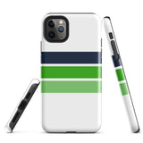 Navy Blue and Greens Classic Surf Stripes Tough Case for iPhone®