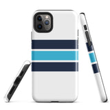 Navy and Aqua Blue Classic Surf Stripes Tough Case for iPhone®