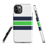 Navy Blue and Lime Green Classic Surf Stripes Tough Case for iPhone®