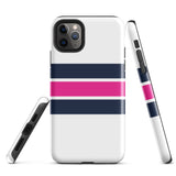 Navy Blue and Hot Pink Classic Surf Stripes Tough Case for iPhone®