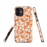 Orange and White Hawaiian Flowers Tough Case for iPhone®