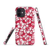 Red and White Hawaiian Flowers Tough Case for iPhone®