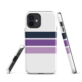 Navy Blue and Purple Classic Surf Stripes Tough Case for iPhone®