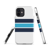 Navy and Aqua Blue Classic Surf Stripes Tough Case for iPhone®