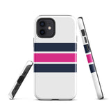 Navy Blue and Hot Pink Classic Surf Stripes Tough Case for iPhone®