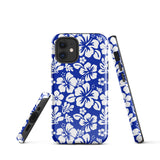 Royal Blue and White Hawaiian Flowers Tough Case for iPhone®