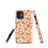 Orange and White Hawaiian Flowers Tough Case for iPhone®