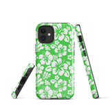 Lime Green and White Hawaiian Flowers Tough Case for iPhone®