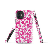 Hot Pink and White Hawaiian Flowers Tough Case for iPhone®