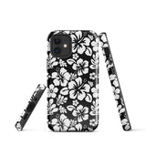 Black and White Hawaiian Flowers Tough Case for iPhone®