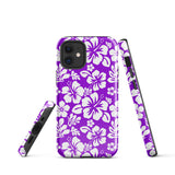 Purple and White Hawaiian Flowers Tough Case for iPhone®