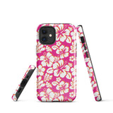 Hot Pink, Orange and White Hawaiian Flowers Tough Case for iPhone®