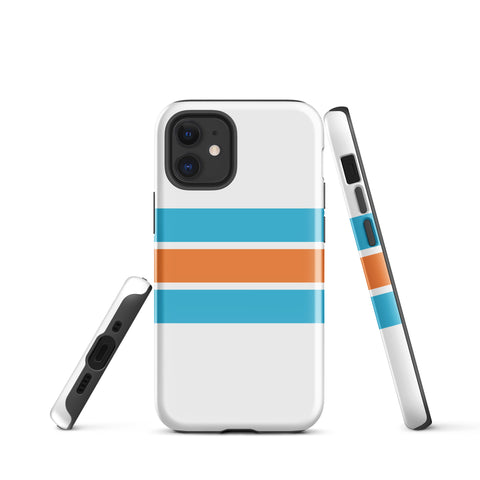 Aqua Blue & Orange Surf Stripes iPhone® Tough Case Aqua Blue & Orange Surf Stripes iPhone® Tough Case