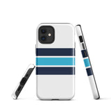 Navy and Aqua Blue Classic Surf Stripes Tough Case for iPhone®