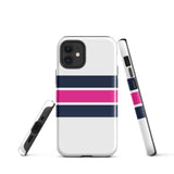 Navy Blue and Hot Pink Classic Surf Stripes Tough Case for iPhone®