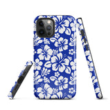 Royal Blue and White Hawaiian Flowers Tough Case for iPhone®