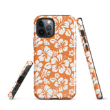 Orange and White Hawaiian Flowers Tough Case for iPhone®