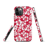 Red and White Hawaiian Flowers Tough Case for iPhone®