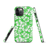 Lime Green and White Hawaiian Flowers Tough Case for iPhone®