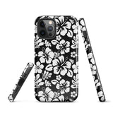 Black and White Hawaiian Flowers Tough Case for iPhone®