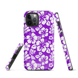 Purple and White Hawaiian Flowers Tough Case for iPhone®