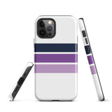 Navy Blue and Purple Classic Surf Stripes Tough Case for iPhone®