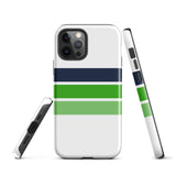 Navy Blue and Greens Classic Surf Stripes Tough Case for iPhone®