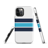 Navy and Aqua Blue Classic Surf Stripes Tough Case for iPhone®