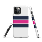 Navy Blue and Hot Pink Classic Surf Stripes Tough Case for iPhone®