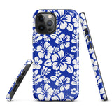 Royal Blue and White Hawaiian Flowers Tough Case for iPhone®