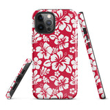 Red and White Hawaiian Flowers Tough Case for iPhone®