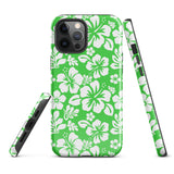 Lime Green and White Hawaiian Flowers Tough Case for iPhone®