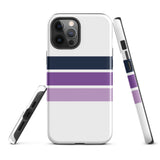 Navy Blue and Purple Classic Surf Stripes Tough Case for iPhone®