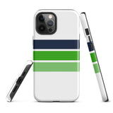 Navy Blue and Greens Classic Surf Stripes Tough Case for iPhone®