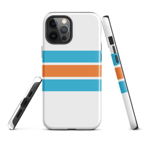 Aqua Blue & Orange Surf Stripes iPhone® Tough Case Aqua Blue & Orange Surf Stripes iPhone® Tough Case