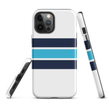 Navy and Aqua Blue Classic Surf Stripes Tough Case for iPhone®