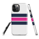 Navy Blue and Hot Pink Classic Surf Stripes Tough Case for iPhone®