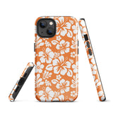 Orange and White Hawaiian Flowers Tough Case for iPhone®