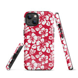 Red and White Hawaiian Flowers Tough Case for iPhone®