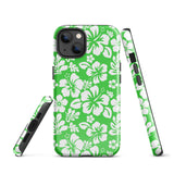 Lime Green and White Hawaiian Flowers Tough Case for iPhone®