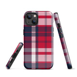 Red, White and Blue Surfer Plaid Tough Case for iPhone®