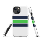 Navy Blue and Lime Green Classic Surf Stripes Tough Case for iPhone®