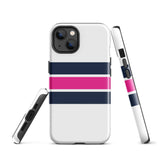 Navy Blue and Hot Pink Classic Surf Stripes Tough Case for iPhone®