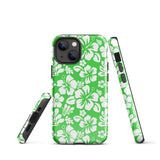 Lime Green and White Hawaiian Flowers Tough Case for iPhone®