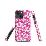 Hot Pink and White Hawaiian Flowers Tough Case for iPhone®