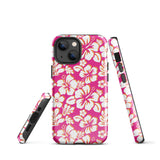 Hot Pink, Orange and White Hawaiian Flowers Tough Case for iPhone®