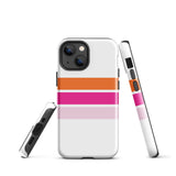 Orange and Pink Classic Surf Stripes Tough Case for iPhone