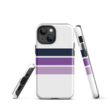 Navy Blue and Purple Classic Surf Stripes Tough Case for iPhone®