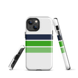 Navy Blue and Greens Classic Surf Stripes Tough Case for iPhone®