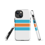 Aqua Blue and Orange Classic Surf Stripes Tough Case for iPhone®